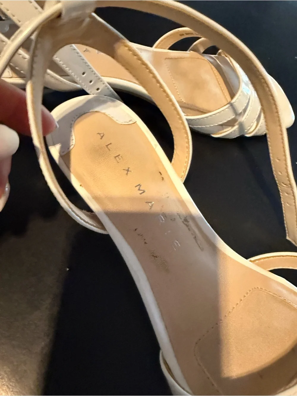 Women's White Strappy Low Heel Sandals